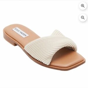 Steve Madden Women's Cream Slide Sandals